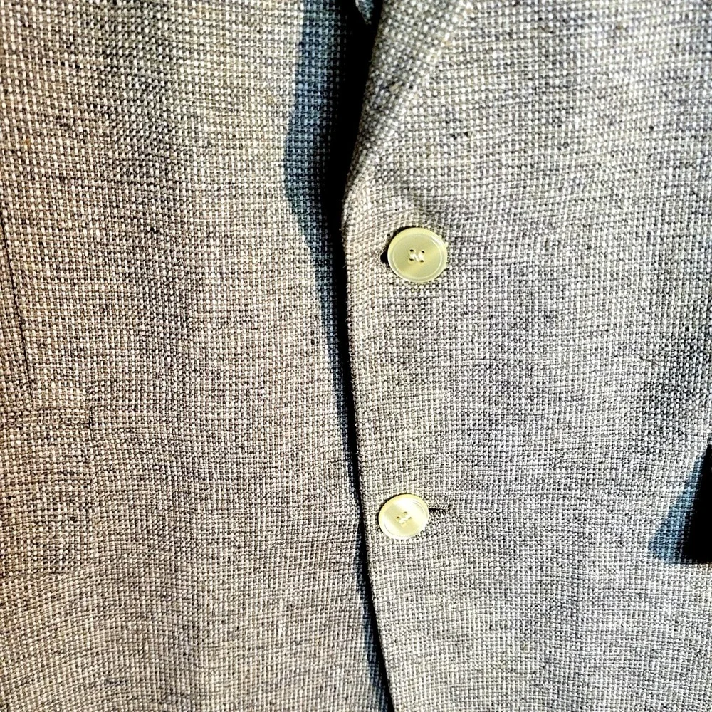 Macy's Savile Row 100% Silk Heathered Tweed Blazer Men's 40R Sand Beige 2 Button